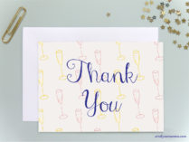 Champagne Thank You card