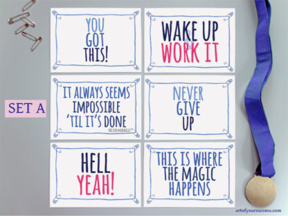 Inspirational quotes on postcards
