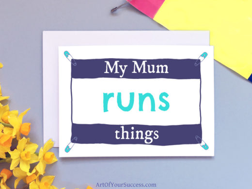 My mum runs things card funny Mother's Day card