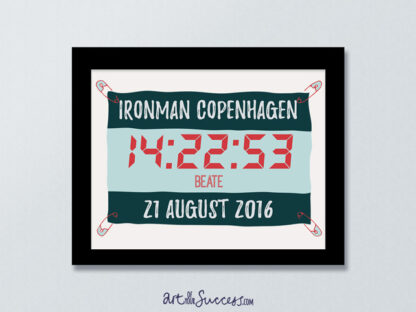 Ironman finish time personalised print