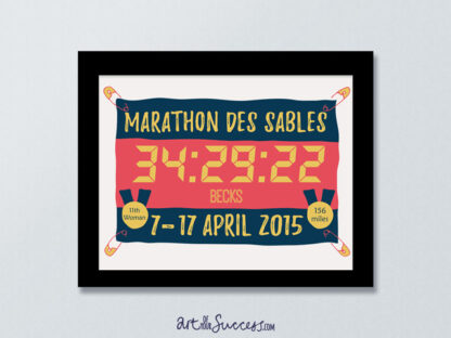 Marathon des Sables finish time print