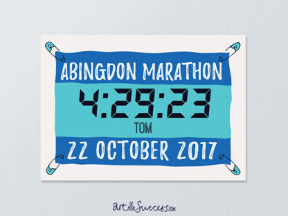 Marathon finisher time print gift, give someone after marathon
