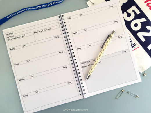 Fitness diary journal weekly log pages