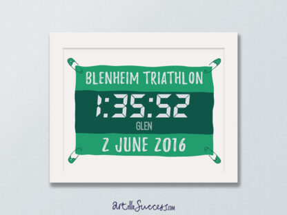 Triathlon finish time print