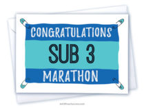 sub 3 marathon congratulations card