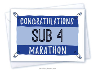sub 4 marathon congratulations card