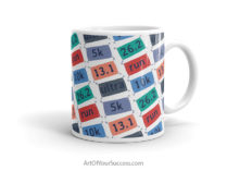 running bib mug by ArtOfYourSuccess.com_Handle-on-Right_11oz