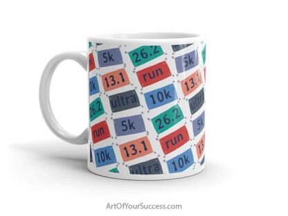 running bib mug by ArtOfYourSuccess.com__Handle-on-Left_11oz