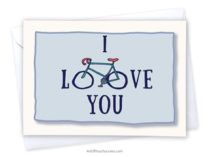 Bike Love Valentine Anniversary card