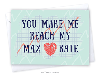 Max Heart Rate Valentine Card for runners, triathletes, cyclists