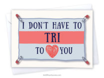 Triathlon valentines love card