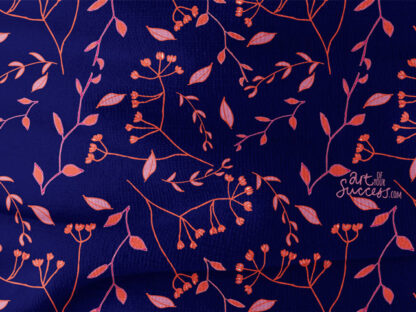 Navy coral wildflower face covering design