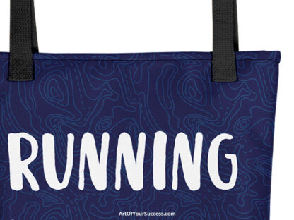 Running is my bag tote bag close up
