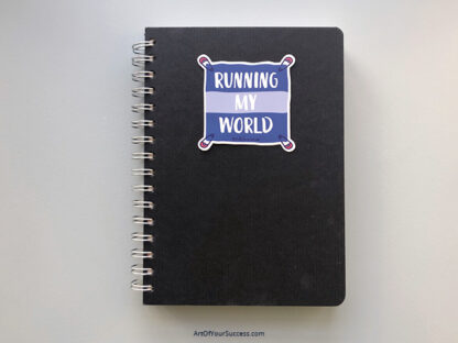 Running My World sticker notebook