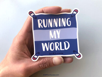 Running My World laptop sticker