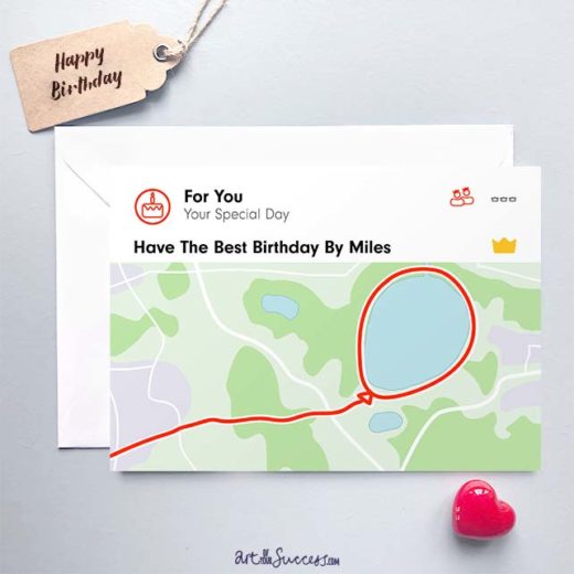 Cyclist Birthday Card Strava