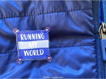 running my world pin badge