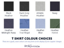 T shirt colour choices ArtOfYourSuccess.com