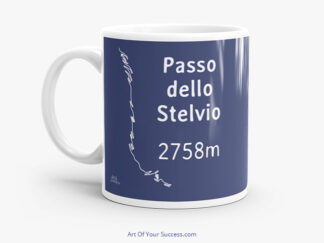 Stelvio Pass mug with elevation