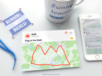 KOM strava art card for Dad