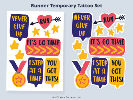 Runner temporary tattoos