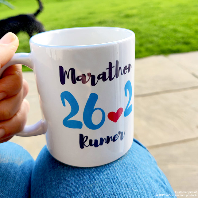 marathon runner mug