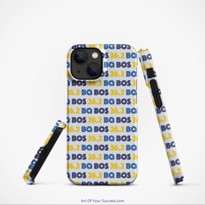 Multiple views of phone snap case for runners - Boston BQ design