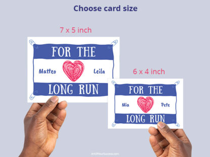 Personalised for the Long Run card sizes