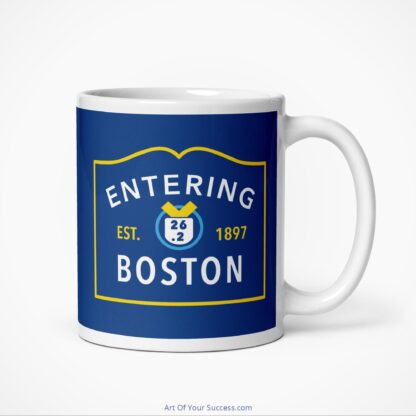 Entering Boston Sign mug